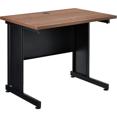 Interion By Global Industrial Office Desk, 24 in D X 30 in H, 36 in W X Steel Frame, Laminate Top, Walnut 249012AWN
